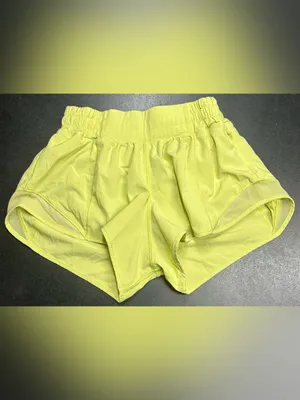 Lululemon Size 4 Hotty Hot 4" HR Electric Lemon Running Shorts thumbnail 3