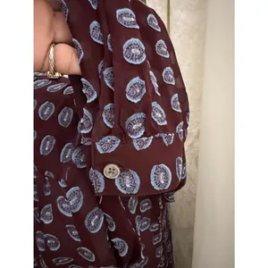 LOFT Plum Silk Sheer V-Neck Blouse with Slate Dot Print thumbnail 5