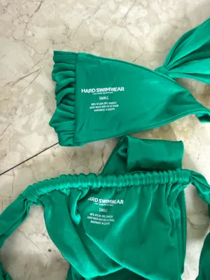 Green Satin Bikini Set thumbnail 3