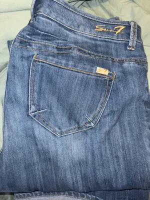 Seven7 Dark Blue Flare Jeans thumbnail 3