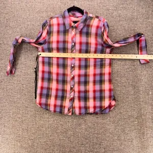 Talbots Button Up Shirt‎ Purple Plaid M thumbnail 14