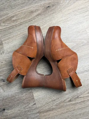b.o.c. Born Concept Cecila Platform Clogs Brown Slingback Heels Size 9M thumbnail 7