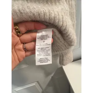 Everlane Cream Ribbed Turtleneck Alpaca and Merino Wool Sweater thumbnail 4