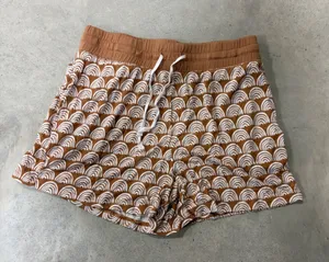 Little Sleepies Lunaluxe Bamboo Pajama Shorts Rust Brown Rainbow Arch Womens XS thumbnail 1
