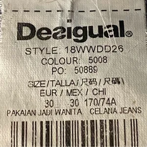 DESIGUAL EXOTIC Celana jeans- Pakaian Jadi Wanita- floral appliqué Size 30 EUC thumbnail 16