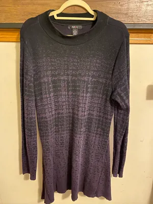 Style & Co Purple & Black Sweater Bodycon Dress thumbnail 2