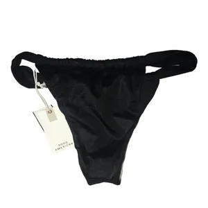 GOOD AMERICAN Shine Ruched Bikini Bottom In Black001 Size 3 (US L) NWT Reg $55 thumbnail 11
