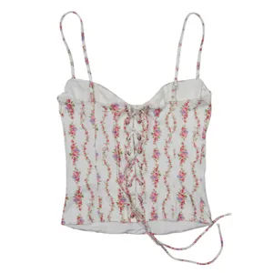 Edikted Indira Floral Lace-Up Corset Camisole Tank Top Large Coquette thumbnail 8