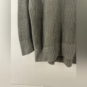 Aerie cable knit tunic sweater gray size small thumbnail 4