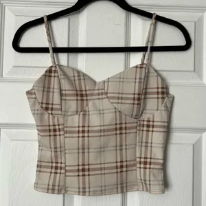 Timing Plaid Bustier Cropped Cami Top - Size M thumbnail 1