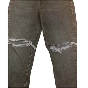 Zara High Waisted Mom Jeans Black Ripped Knee Grunge 90s Punk 4 thumbnail 4