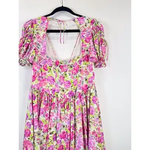 For Love & Lemons Mini Dress Paulina Silk Floral Corset Puffed Coquette Medium thumbnail 9
