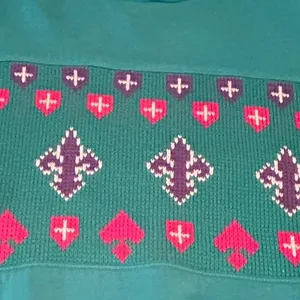 Vintage Eileen & Company Green Mock Neck‎ Fair Isle Knit Argyle Sweater Sz Large thumbnail 3