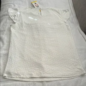 Adrianna Papell White Ruffled Cap Sleeve Blouse thumbnail 6