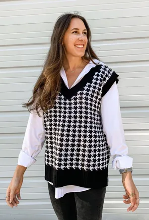 Houndstooth Sweater Best Black Size M thumbnail 1