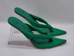 Womens Wedge Heel Sandals Size 7 Green Wedding Cocktail Party Y2K Revival So Me thumbnail 1