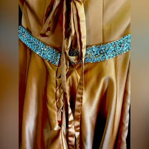 Changuan Women Short Satin Halter Corset Back Beaded Prom Dress Burnt Orange 14 thumbnail 10