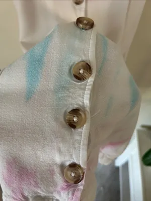 Rip curl boho Wipeout Pastel Tie Dye button down mini Dress M thumbnail 12