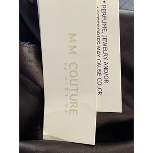 MM Couture By Miss Me Brown Gold Shimmer Lace Plunging Back A-line Dress S NWT thumbnail 13