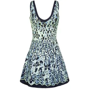Herve Leger Kollette caged animal jacquard fit and flare dress size extra small thumbnail 13