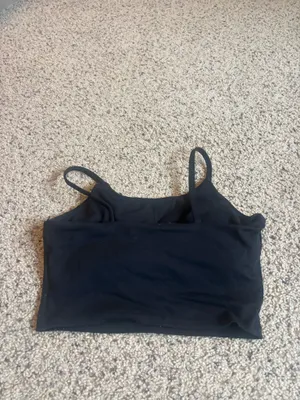 Amazon padded black cropped tank top thumbnail 3