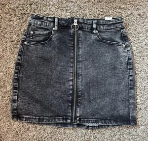 Garage Washed Black Denim Skirt thumbnail 1