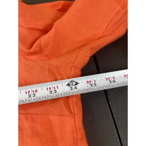 Soft Surroundings 1X Coral Orange 100% Linen Tunic Top Relaxed Back Buttons thumbnail 11