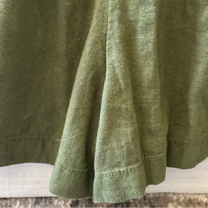 Old Navy Women’s Romper whit pockets and belt Sz M Green Linen Viscose 3" Inseam thumbnail 10