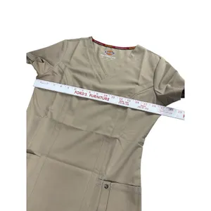 Dickies Xtreme Stretch V-Neck Scrub Top Dark Khaki‎ Stretch XXS Pockets Medical thumbnail 5