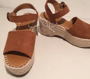 Espadrille Sandals, Size 11 Brown thumbnail 4