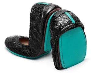 TIEKS by Gavrieli Obsidian Patent‎ Leather Luxury Ballet Flats Sz 8 Black thumbnail 1
