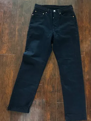 Levis 501 Black Jeans W27 L30 Raw Hem thumbnail 1