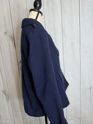 Crown & Ivy Double Breasted Navy Blue Pea Coat Pockets Women’s Sz M thumbnail 5