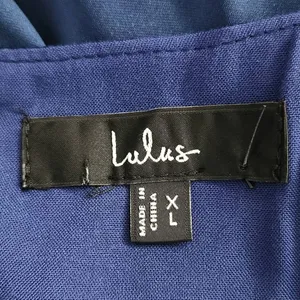 Lulus Navy Blue Satin Maxi Dress NWOT Size XL Wedding Guest Dress thumbnail 7