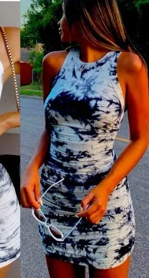 Runaway The Label Eccentric Blue‎ Tie Dye Dress Size 2 thumbnail 1