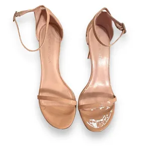 Stuart Weitzman Nudistrong Patent Leather Ankle Wrap‎ High Heel Sandals Sz 9.5 thumbnail 2