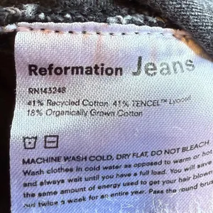 Reformation High Rise Straight‎ Leg Jeans in Black Monterey Wash Sz 31 thumbnail 6