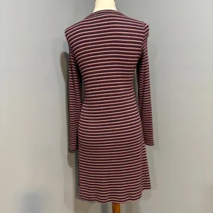 American Eagle Striped Ribbed Henley Sweater Dress Fall Grunge Y2K M thumbnail 6