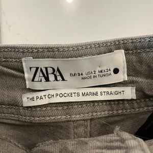 Zara The Patch Pocket Marine Straight Jean‎ Grey Size 2 thumbnail 7