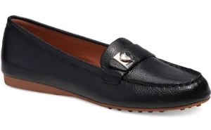 Kate Spade New York‎ Camilla Black Pebbled Leather Loafer Tan Sole sz 9.5B NIB thumbnail 1