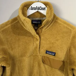 Patagonia Women's Small Re-Tool Snap-T Polartec Pullover Mustard Yellow Gold thumbnail 3