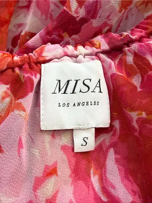 Misa Los Angeles One Shoulder Chiffon Ruffle Blouse Size Small thumbnail 4