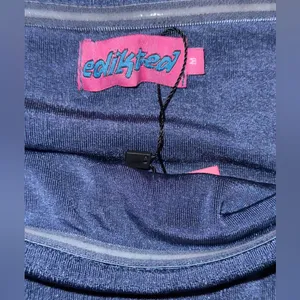 Edikted Athena Blue Off the Shoulder Top Size Medium NWT Club Y2K Style thumbnail 5