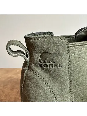 Sorel Evie II Chelsea Waterproof Suede Ankle Boots Green Women's Size 8 thumbnail 2