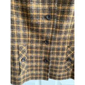 Vintage Pendleton Plaid Wool Jacket Green Brown Yellow Button Women's 12 thumbnail 7