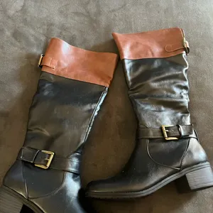 RAMPAGE 2 Tone Faux Leather Western Cowboy Riding Boots Womens Size 7 New thumbnail 3