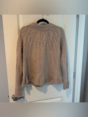 Tuckernuck Peacock Beige Cable Knit Crewneck Sweater | L thumbnail 4