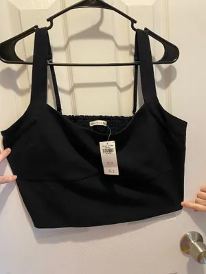 Abercrombie Stylish navy tank top. Features adjustable straps. Perfect for casual wear. Top is ticketed as medium but runs like an XL thumbnail 4