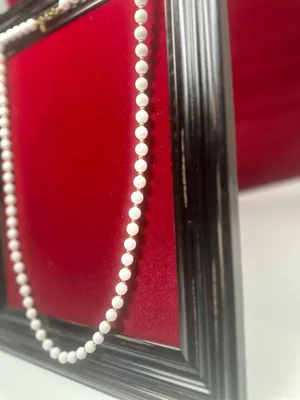 Monet signed vintage gold tone white lucite bead necklace 32” thumbnail 4