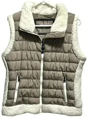 Calvin Klein Tan And Cream Sherpa Vest thumbnail 1